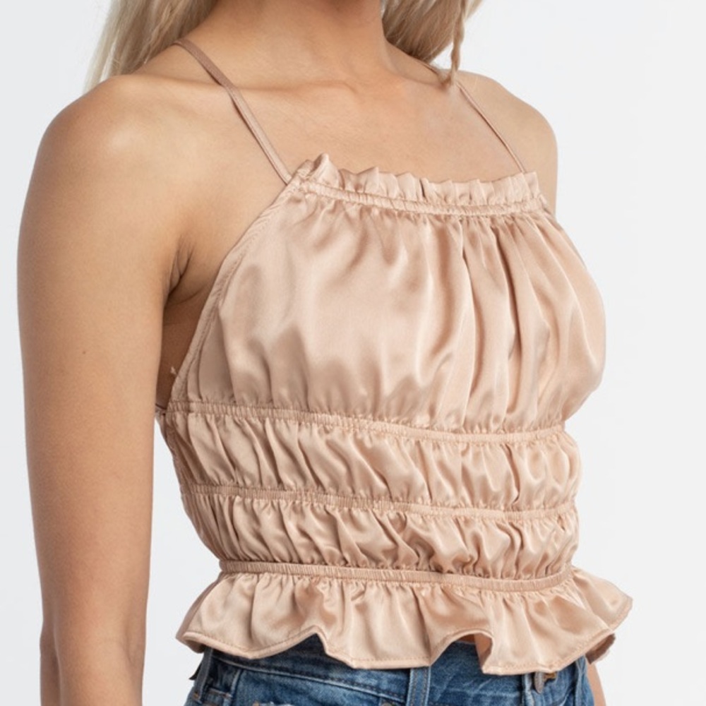 NWT Satin Crop Top